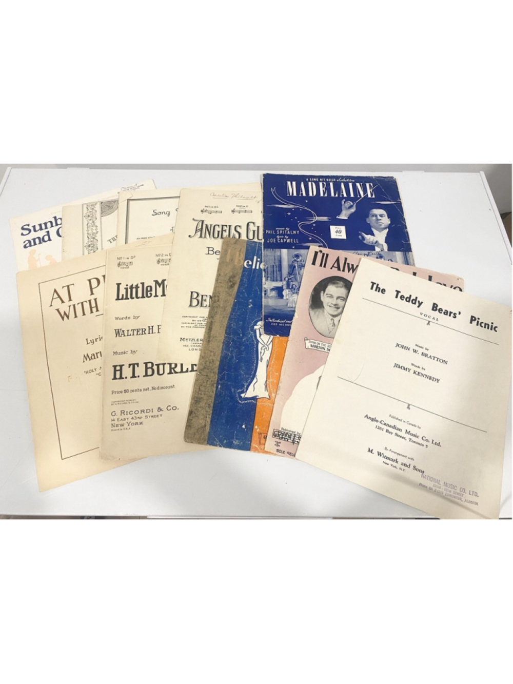 Lot of 10 Antique Vintage Sheet Music 1900s-1940s Teddy Bears Picnic Songs